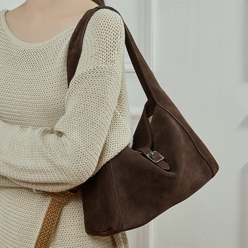 Genuine Leather Vintage Top-Handle Tote Bag