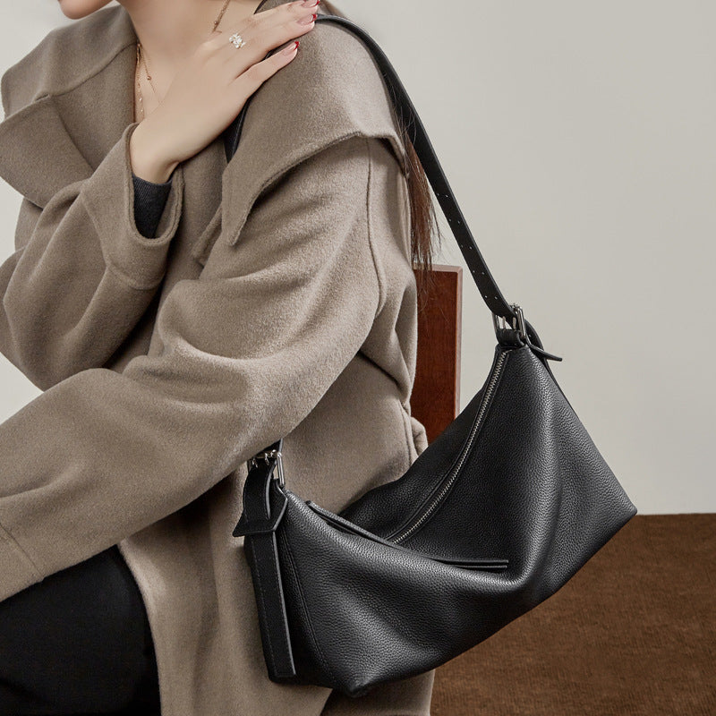 Genuine Leather Crossbody Tote Bag