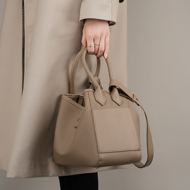 Commuter Top Handle Shoulder Crossbody Bucket Bag