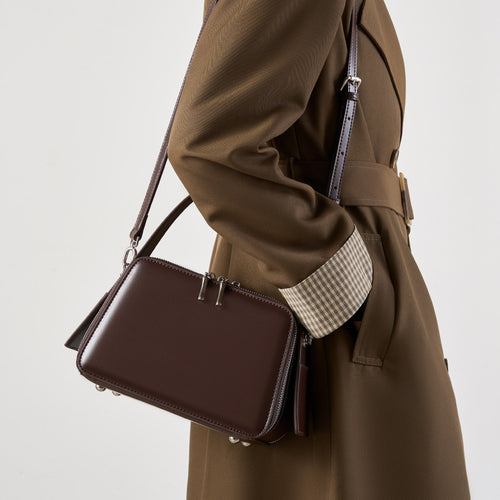 Commuter Single-Shoulder Crossbody Top-Handle Mini Square Bag