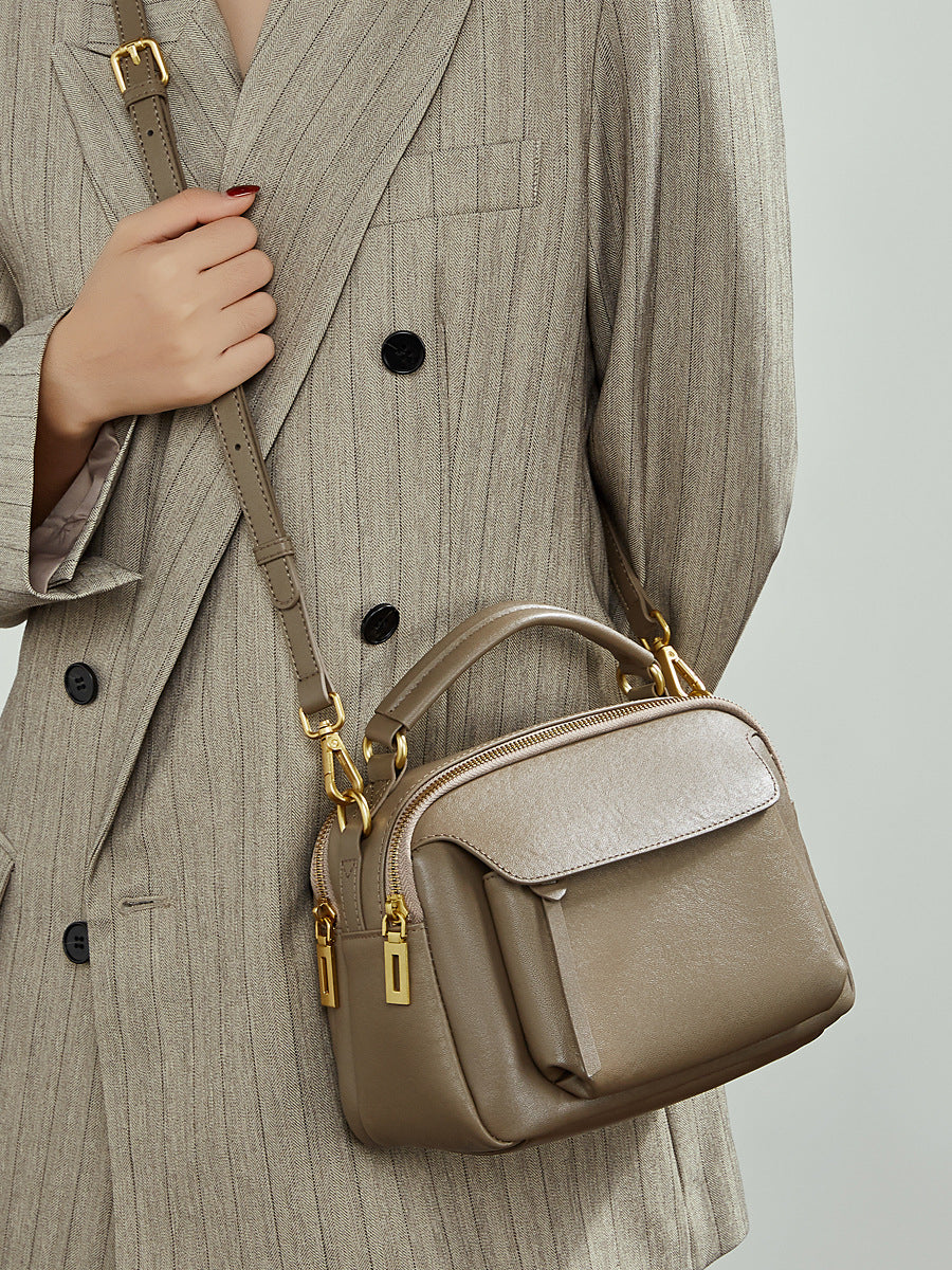 Vintage Single-Strap Crossbody Bag With Top Handle