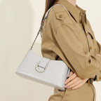 Genuine Leather Top-Handle Underarm Crossbody Bag