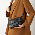 Genuine Leather Crossbody Small Square Bag