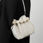 Genuine Leather Top-Handle Crossbody Lunch Box Bag