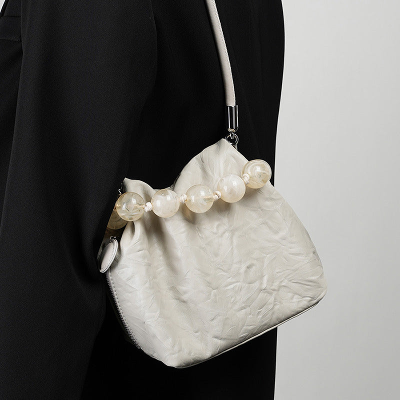 Genuine Leather Top-Handle Crossbody Lunch Box Bag