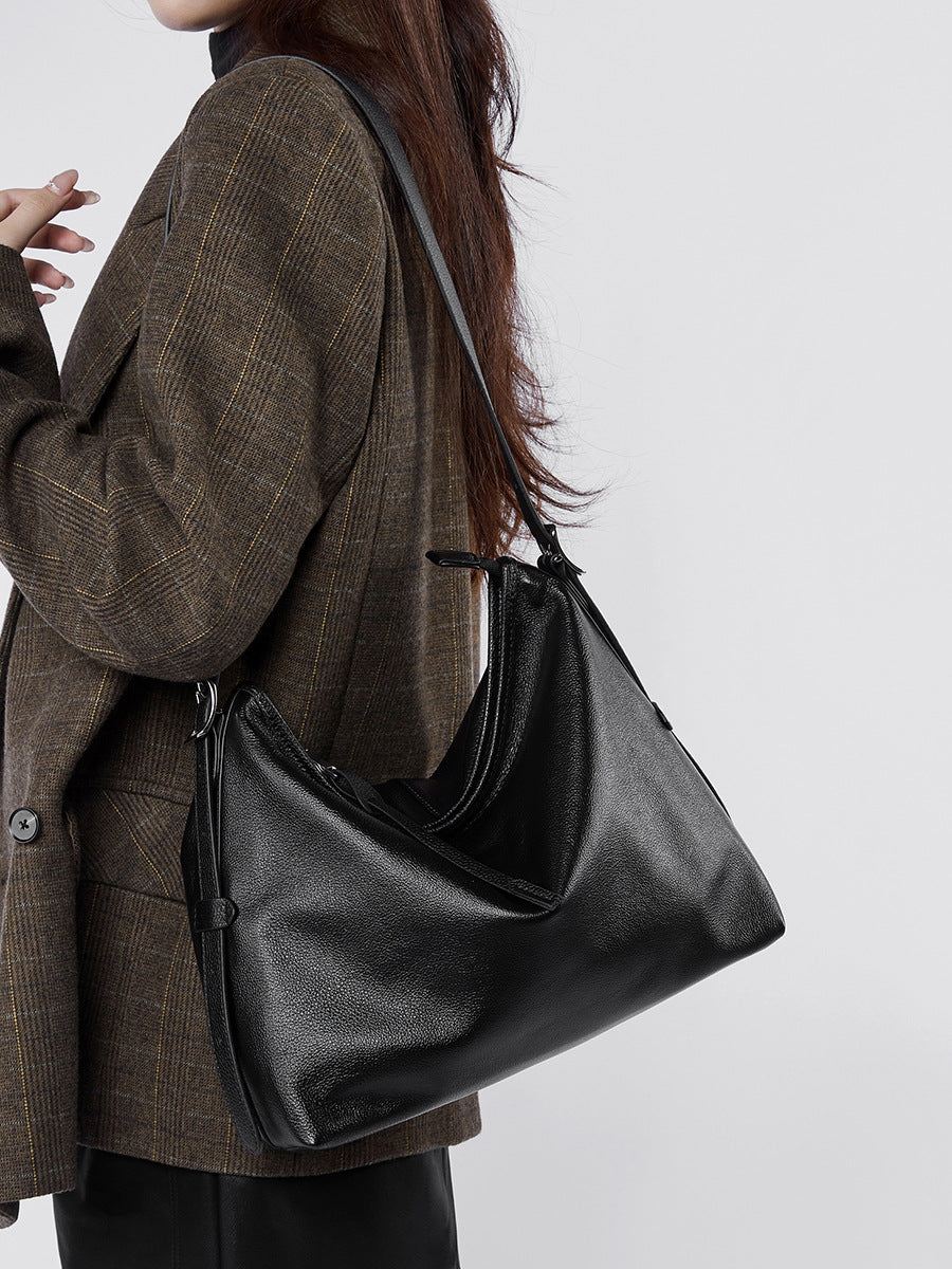 Vintage Genuine Leather Shoulder Crossbody Tote Bag