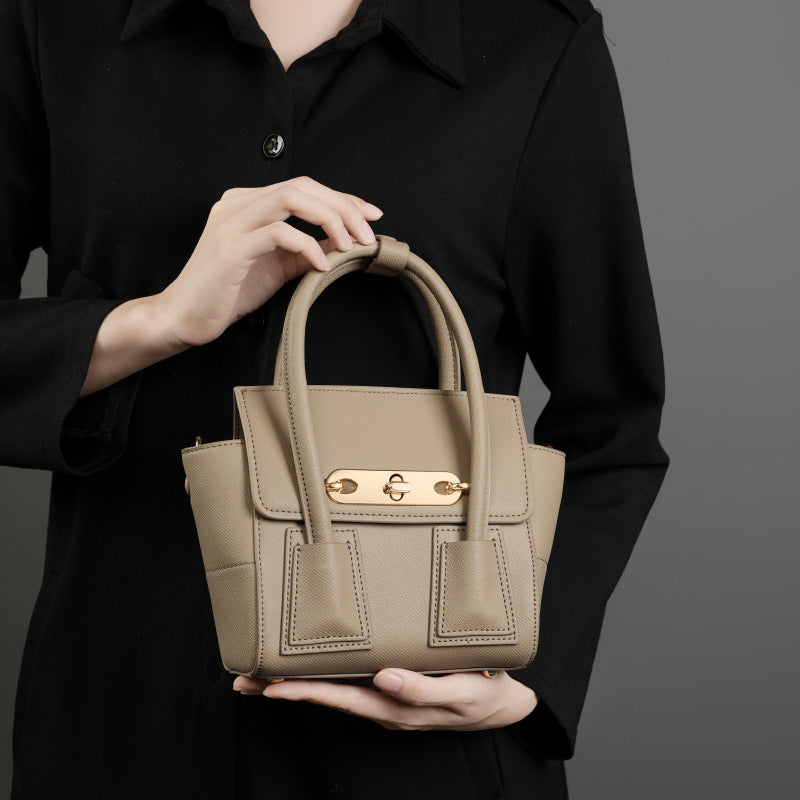 Minimalist Genuine Leather Shoulder Crossbody Tote Bag