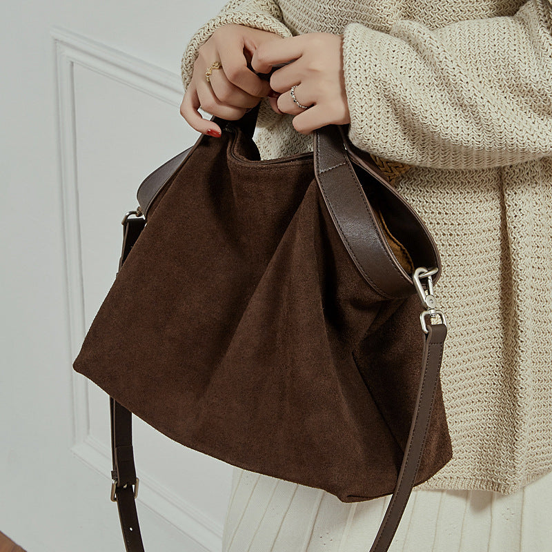 Retro Chic Crossbody Tote Bag With Top Handles