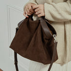 Retro Chic Crossbody Tote Bag With Top Handles