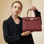 Fashionable Large Capacity Genuine Leather Top Handle Bag