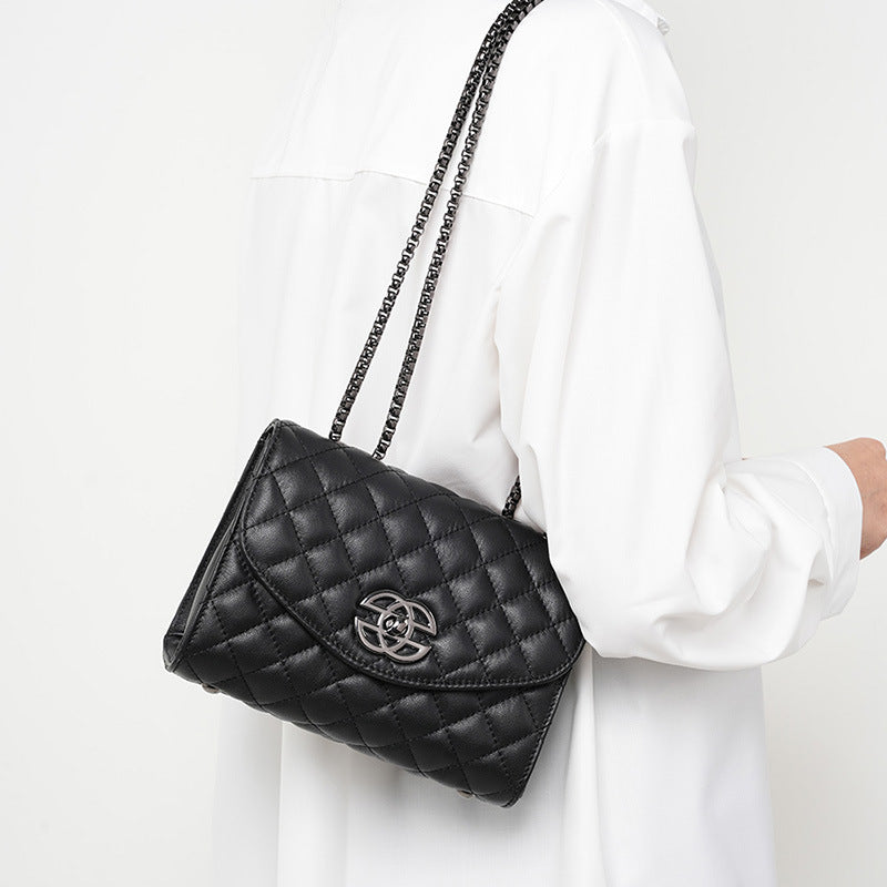 Genuine Leather Shoulder Crossbody Handbag Small Square Bag