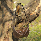 Genuine Leather Crossbody Handheld Dumpling Bag
