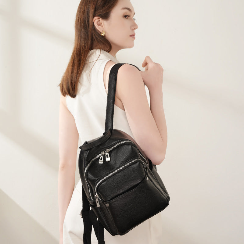 Genuine Leather Large Capacity Women's Backpack