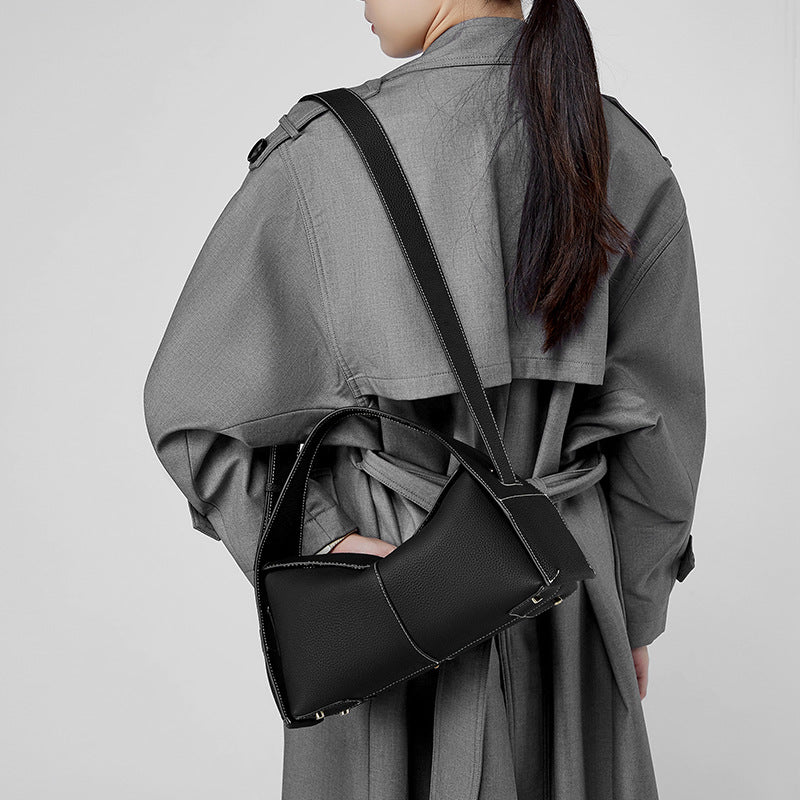 Genuine Leather Shoulder Crossbody Top Handle Tote Bag