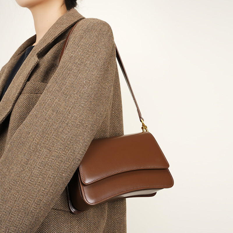 Premium Top Handle Crossbody Baguette Bag