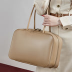 Genuine Leather Top-Handle Bowling Bag
