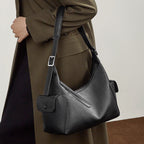 Genuine Leather Top-Handle Crossbody Tote Bag