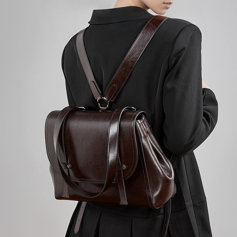 Large Capacity Genuine Leather Women's Backpack