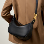 Genuine Leather Underarm Crossbody Dumpling Bag