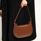 Genuine Leather Top-Handle Crossbody Saddle Bag