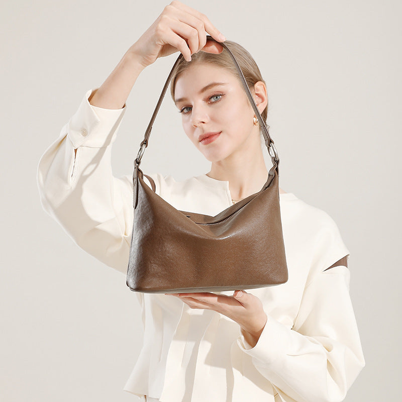 Vintage Genuine Leather Shoulder Crossbody Underarm Bag
