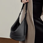 Genuine Leather Large Capacity Crossbody Bucket Bag