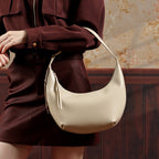 Genuine Leather Top-Handle Dumpling Crossbody Bag