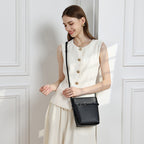 Genuine Leather Crossbody Bucket Bag