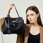 Work Tote Bag with Top Handle and Turn-Lock Closure