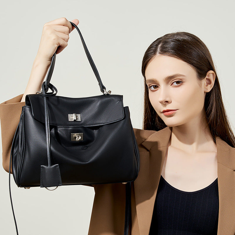 Work Tote Bag with Top Handle and Turn-Lock Closure