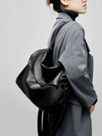 Western Style Genuine Leather Large Capacity Tote Bag