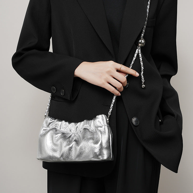 Elegant Cloud Pleated Crossbody Bag