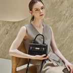 Stylish Kelly Bag With Top Handles And Shoulder Strap
