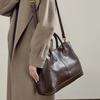 Stylish Genuine Leather Shoulder Tote Bag With Top Handles