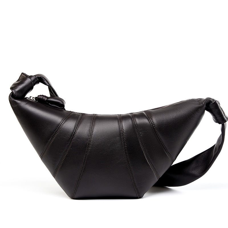 Horn Genuine Leather Shoulder Crossbody Dumpling Bag