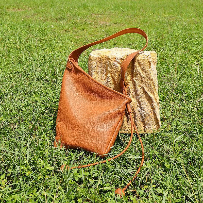 Genuine Leather Shoulder Crossbody Dumpling Bag