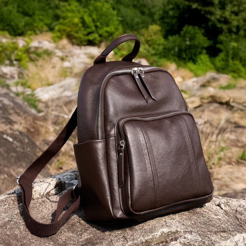 Fashionable Large Capacity Genuine Leather Backpack