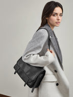 Vintage Genuine Leather Shoulder Crossbody Tote Bag