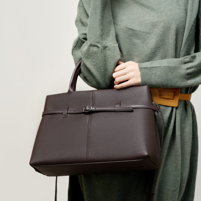 Commuter Shoulder Tote Bag With Top Handles