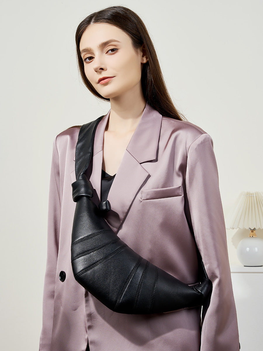 Horn Genuine Leather Shoulder Crossbody Dumpling Bag