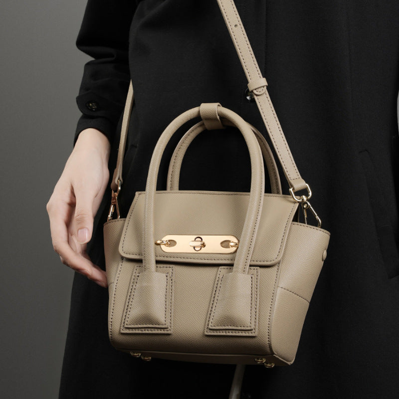 Minimalist Genuine Leather Shoulder Crossbody Tote Bag