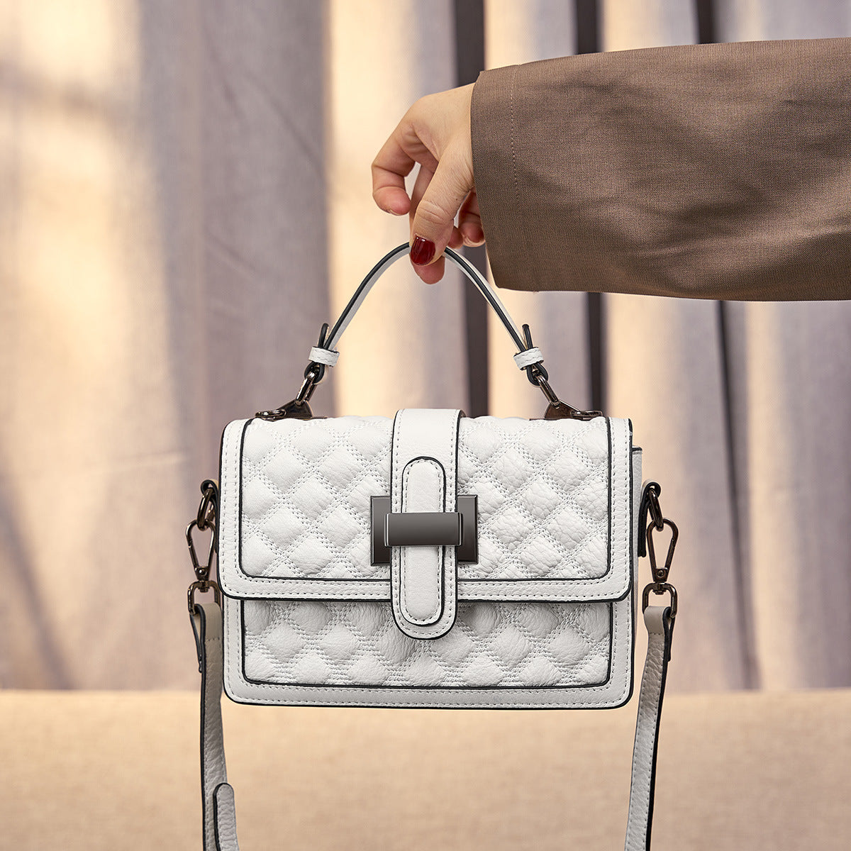 Vintage Quilted Shoulder Crossbody Handbag