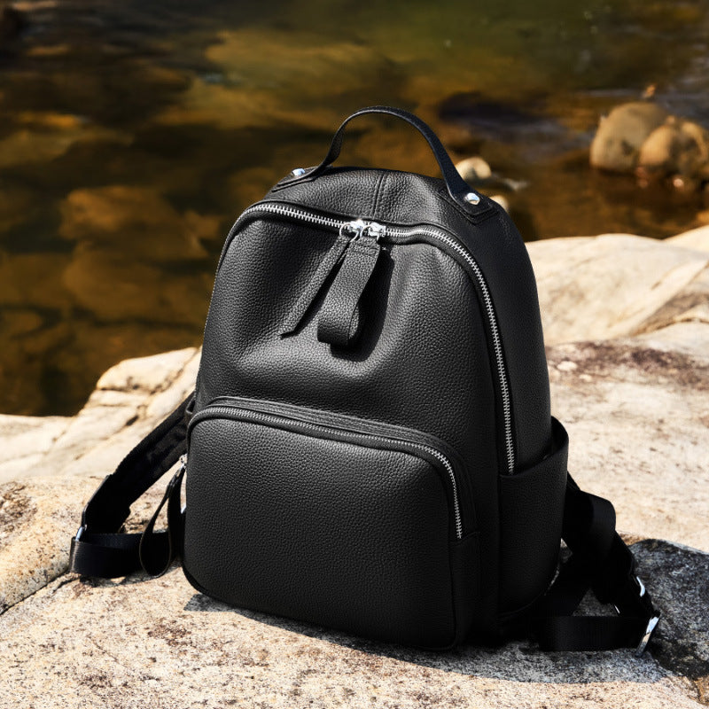 Large Capacity Genuine Leather Laptop Backpack