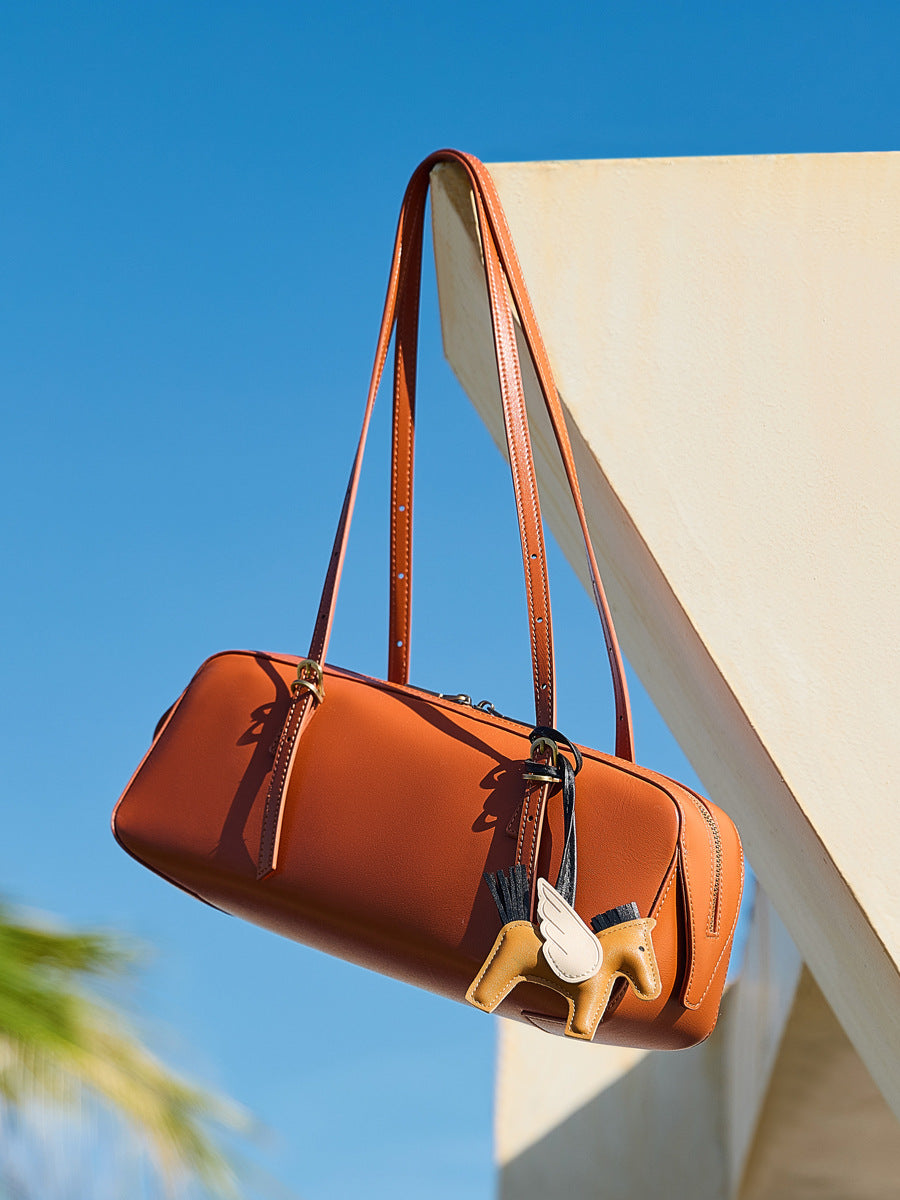 Vintage Shoulder Bowling Bag With Top Handle