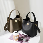 Vintage Shoulder/Crossbody Bucket Bag With Top Handles