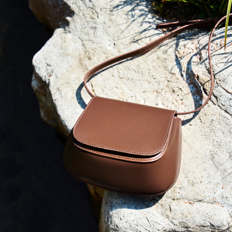 Genuine Leather Shoulder Crossbody Saddle Bag