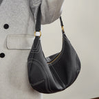 Vintage Genuine Leather Shoulder Dumpling Bag With Top Handles