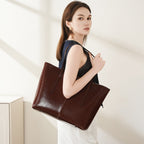 Large Capacity Genuine Leather Shoulder Handheld Tote Bag