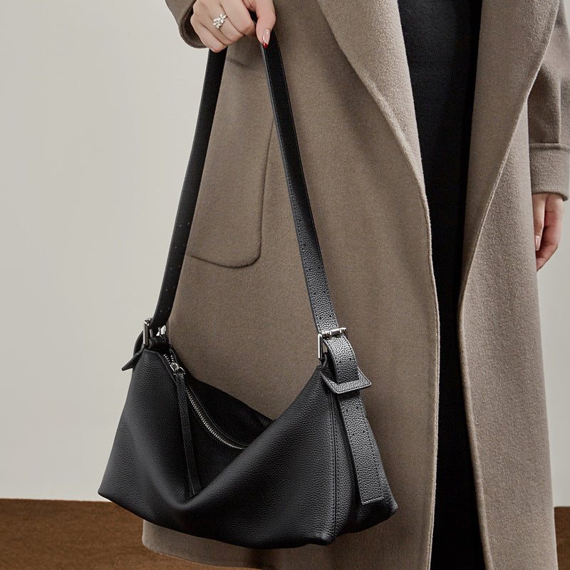 Genuine Leather Crossbody Tote Bag