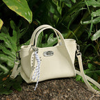 Genuine Leather Top-Handle Crossbody Tote Bag